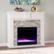 Southern Enterprises Kanmill Color Changing Fireplace with Faux Stone