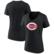 Women's Black Cincinnati Reds Secondary Color Primary Logo T-Shirt