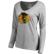 Women's Fanatics Ash Chicago Blackhawks Primary Logo Long Sleeve T-...