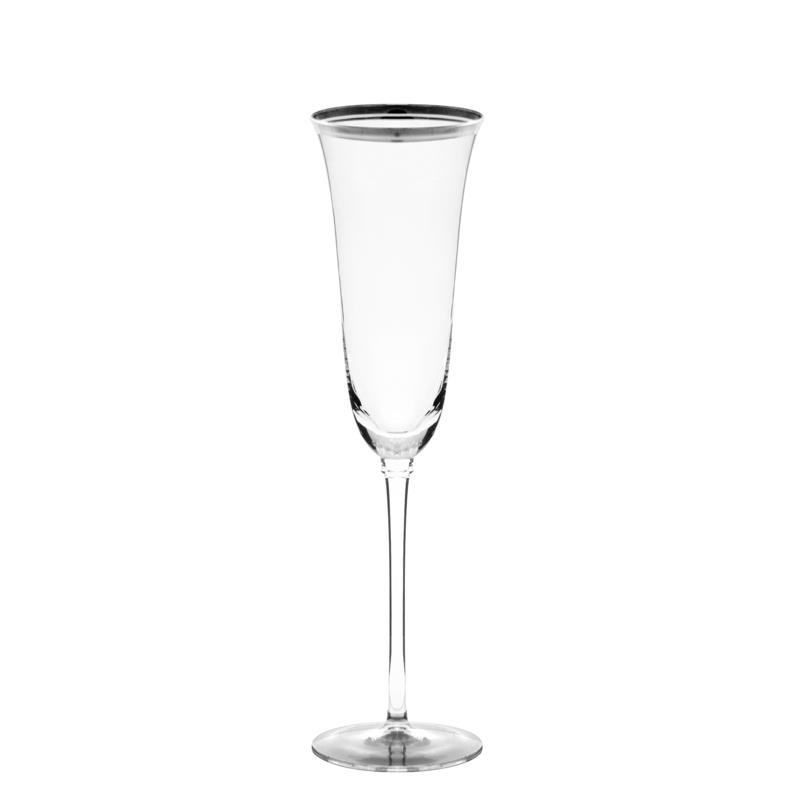10 Strawberry St Set of 4 Windsor Flutes w/Silver Bands
