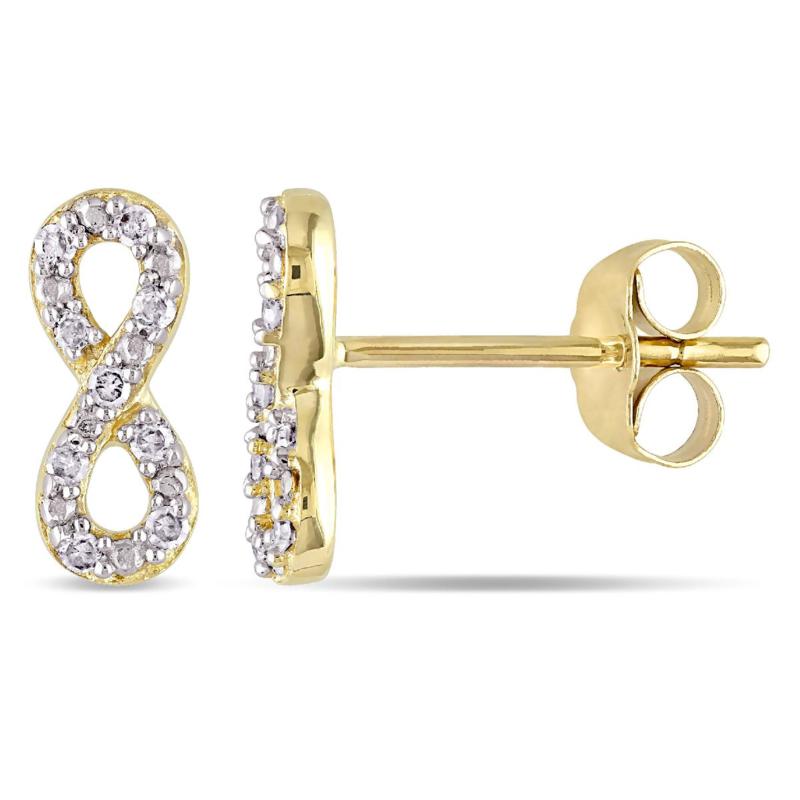 10K Diamond Infinity Stud Earrings