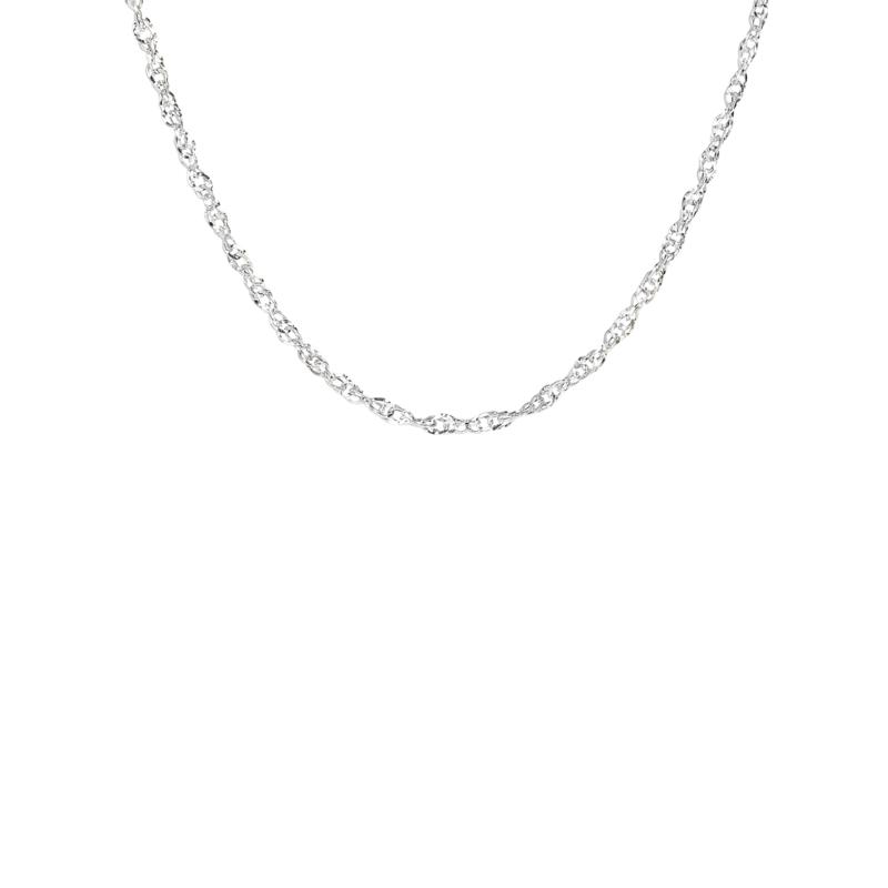 14K Yellow Gold Diamond-Cut Singapore Chain Necklace - 16"
