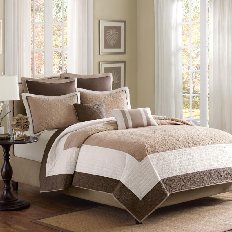 Attingham 7-Piece Coverlet Set - King/Beige