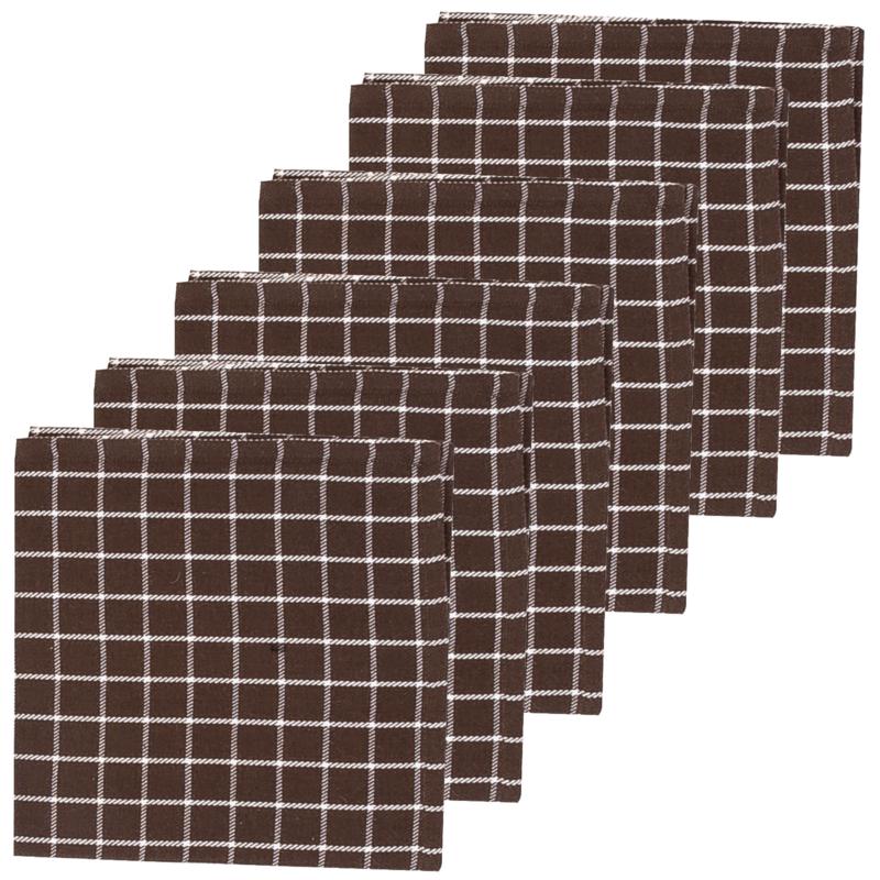 C&F Home Windowpane Cocoa Napkin Set 6