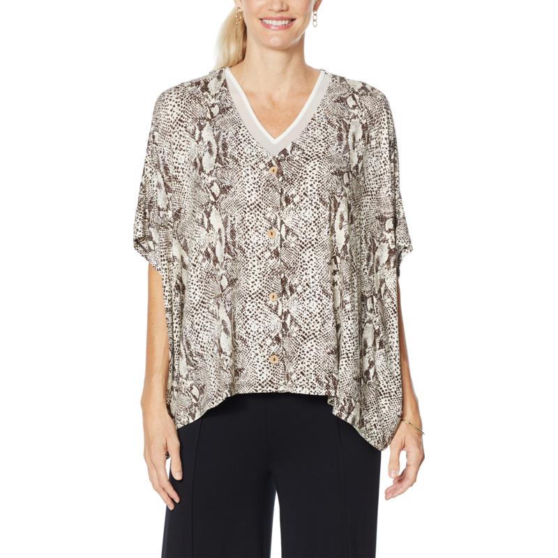Colleen Lopez Button-Front Oversized Topper