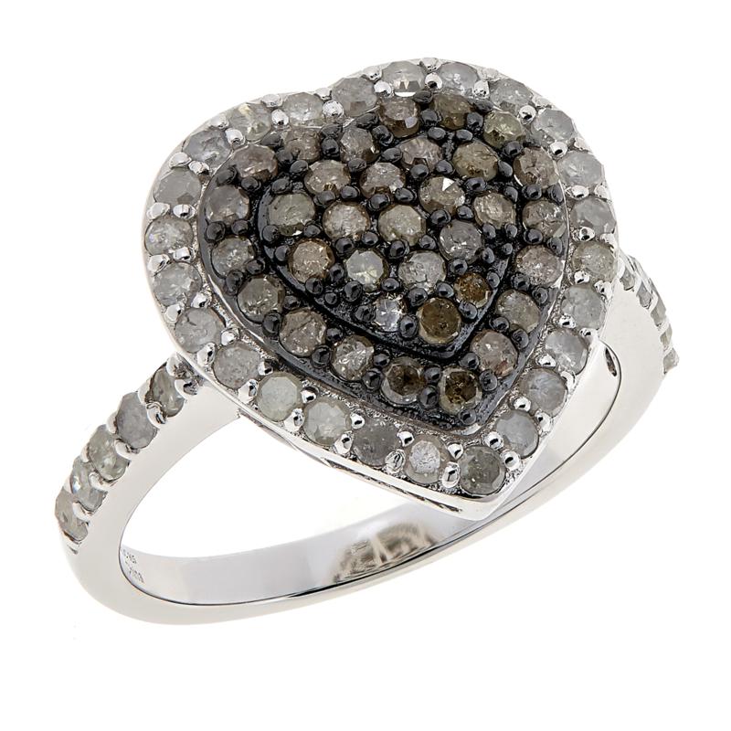 CloseoutWarehouse Prong Set Cubic Zirconia Halo Heart Ring Sterling Silver CloseoutWarehouse Prong Set Cubic Zirconia Halo Heart Ring Sterling Silver