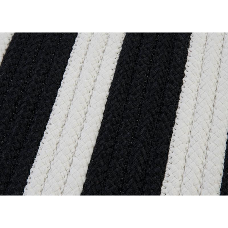 Colonial Mills Stripe It 8' Square Rug   Black/White