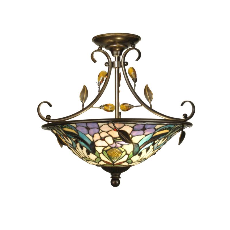 Dale Tiffany Crystal Peony Inverted Light Fixture