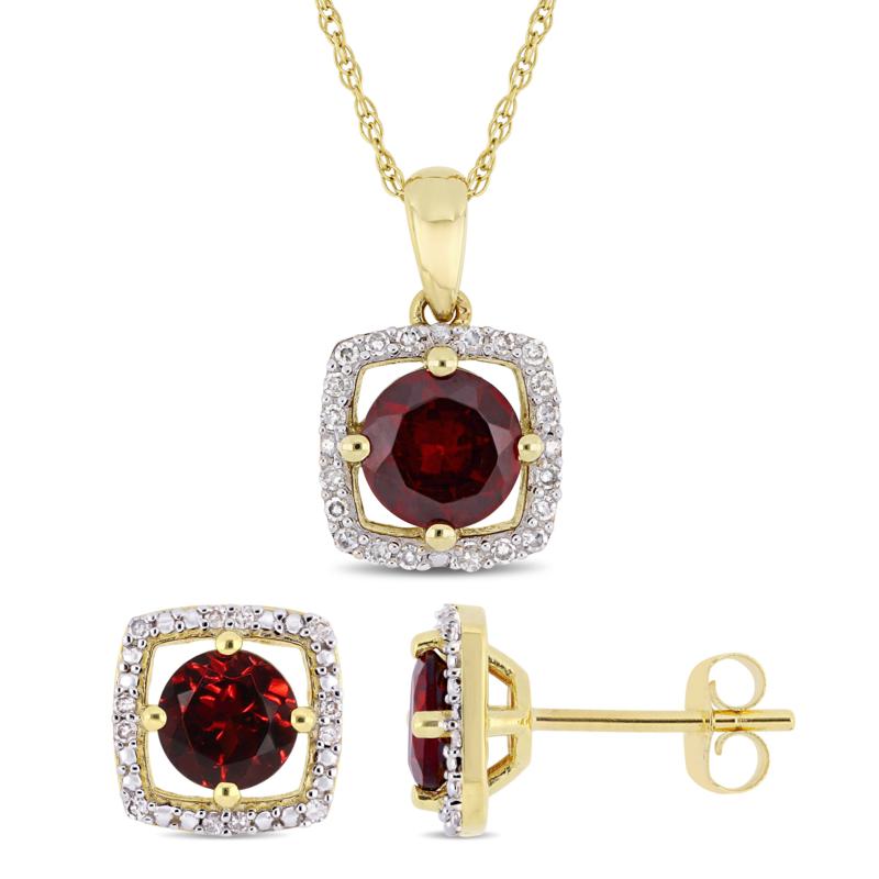 Delmar 10k Gold Garnet And Diamond Pendant Necklace Earring Set 9877717 Hsn - Diamond Pendant Necklace And Earring Set Delmar 10k Gold Garnet And Diamond Pendant Necklace Earring Set 9877717 Hsn - Diamond Pendant Necklace And Earring Set