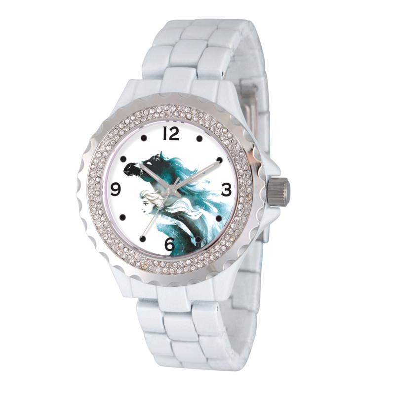 Disney Frozen 2 Elsa Women's Enamel Sparkle White Alloy Bracelet Watch