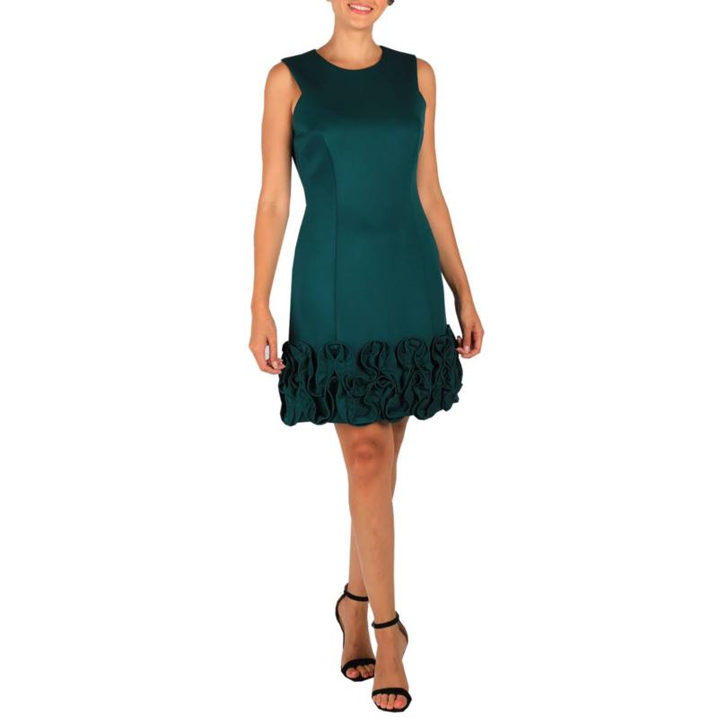 donna ricco ruffle hem dress