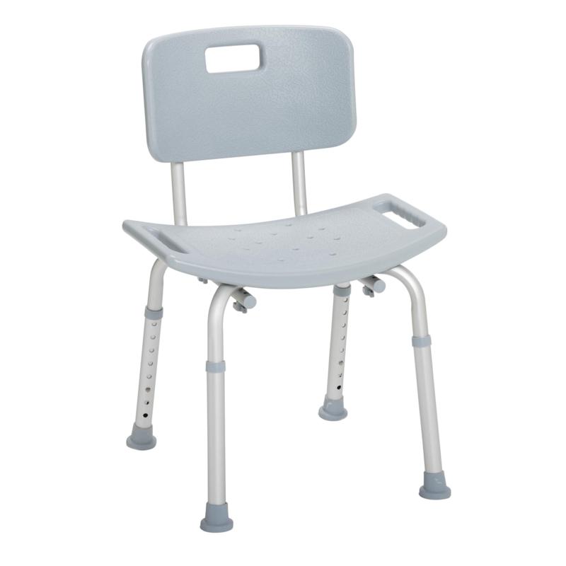Drive Medical Bathroom Safety Shower Tub Bench Chair with Back, Gray