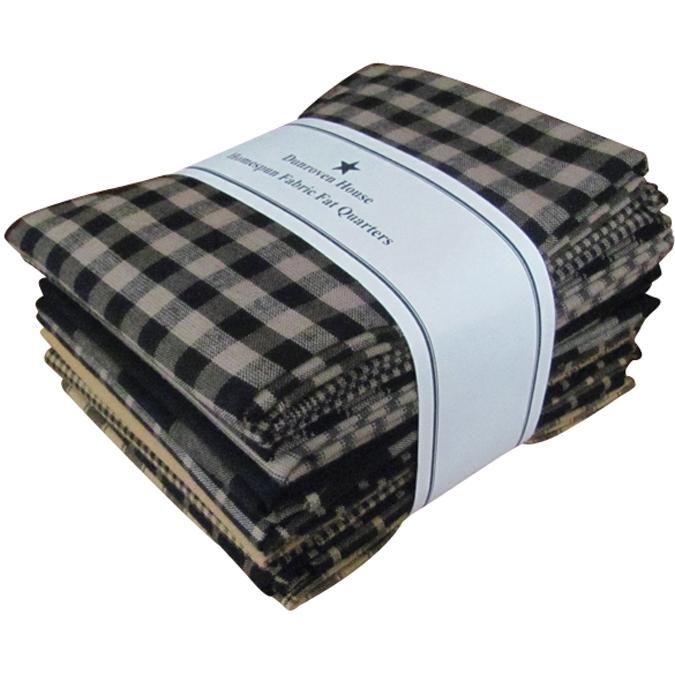 Dunroven House Homespun 12 piece Fat Quarter Bundle   Black   7169089