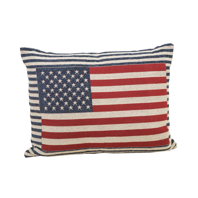 Gerson Jacquard Patriotic Flag Throw Pillow