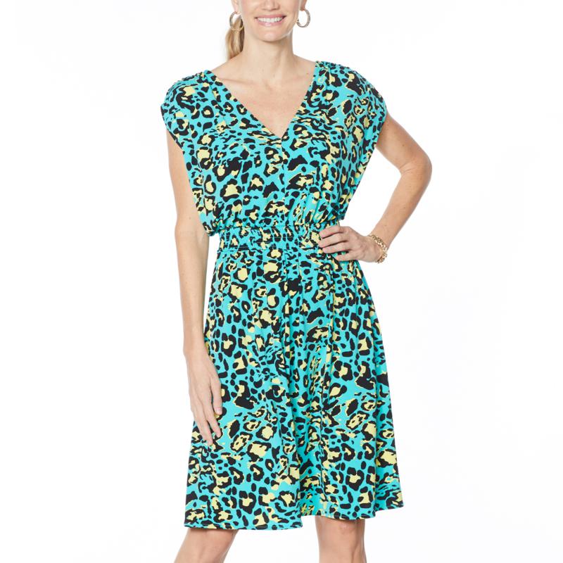 smocked neck dress