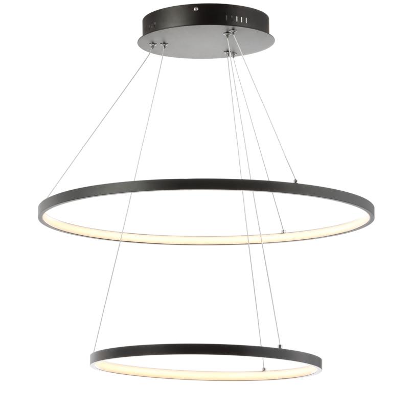 JONATHAN Y Matte Black Brice 24" Integrated LED Metal Chandelier