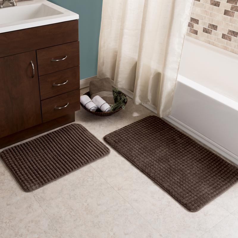 Lavish Home Jacquard Fleece Memory Foam 2pc Bath Set
