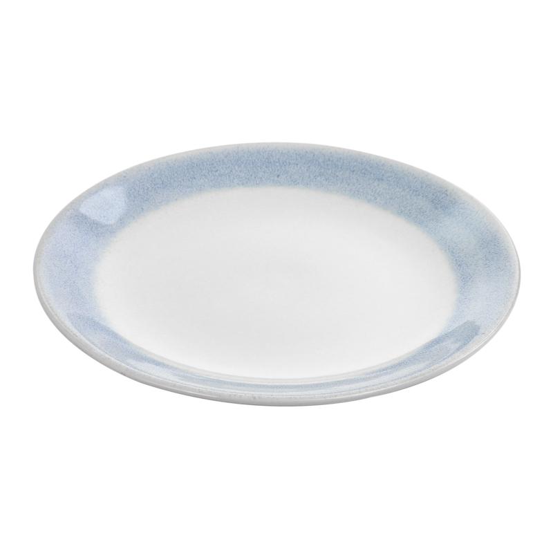 blue rimmed plates