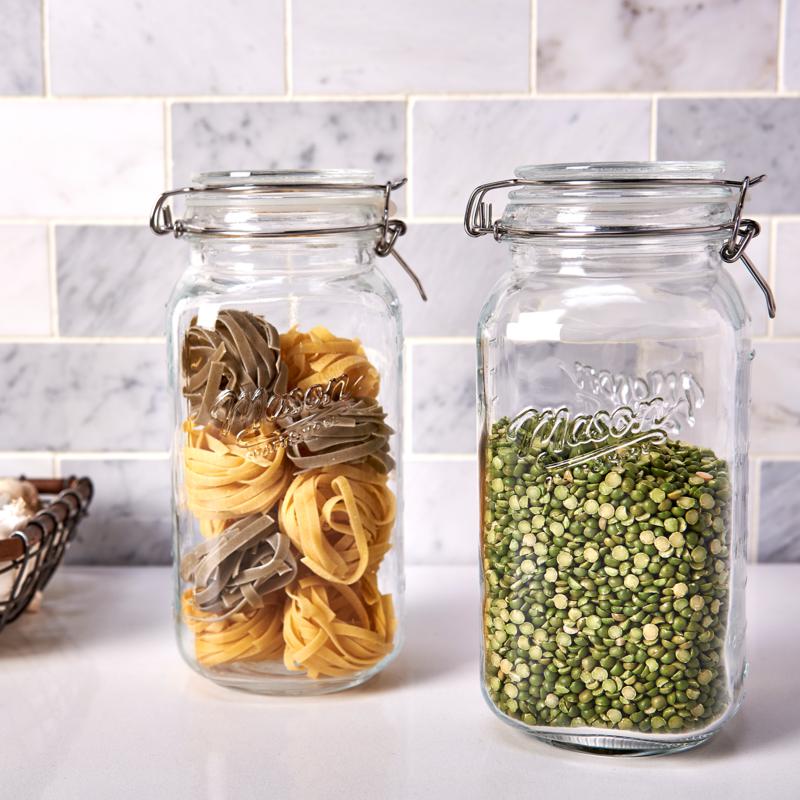 Jars with clamp lids