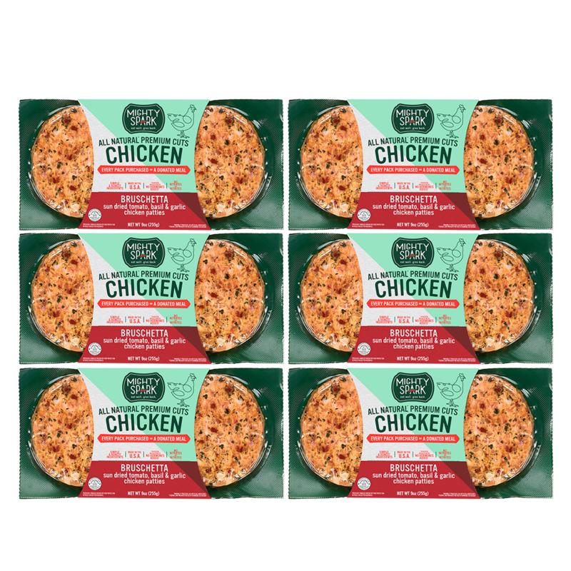 Mighty Spark All Natural Chicken Patties - Bruschetta - 12-count