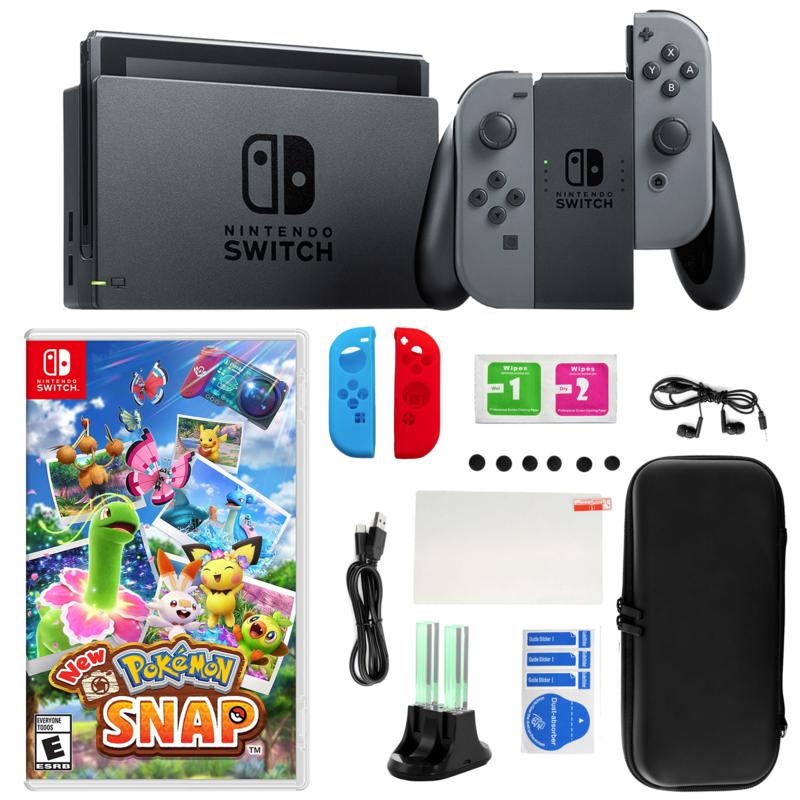 Nintendo Switch Gray with New Pokémon Snap Game and Accessories