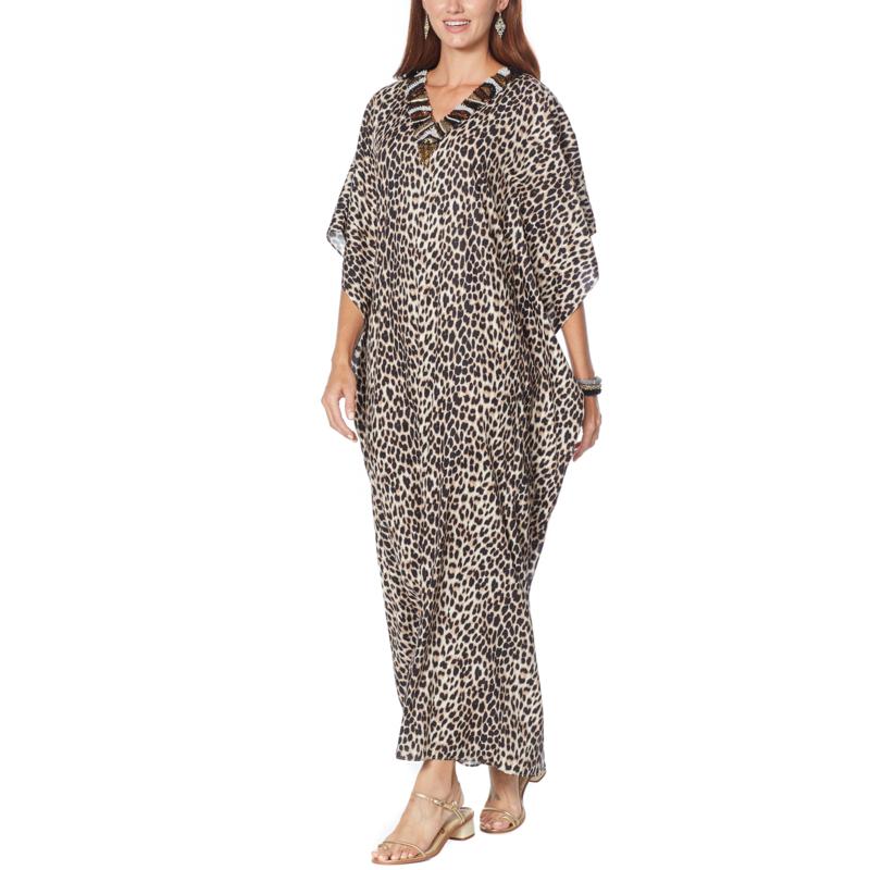 leopard print caftan