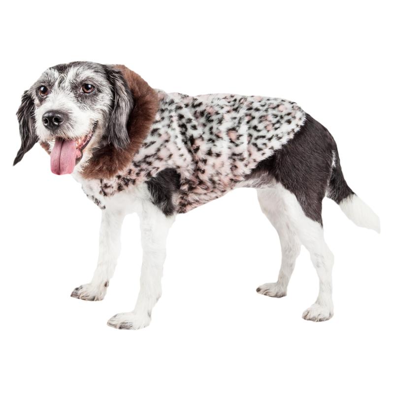 Pet Life Luxe Furracious Cheetah Patterned Faux Mink Dog Coat