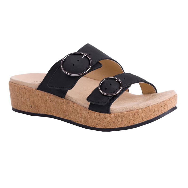 Revitalign Breakwater Cove Leather Adjustable Wedge Orthotic Sandal
