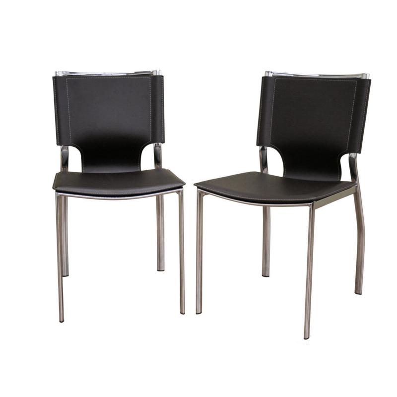 Dark Brown Bonded Leather Dining Chairs Set Of 2 6439653 Hsn