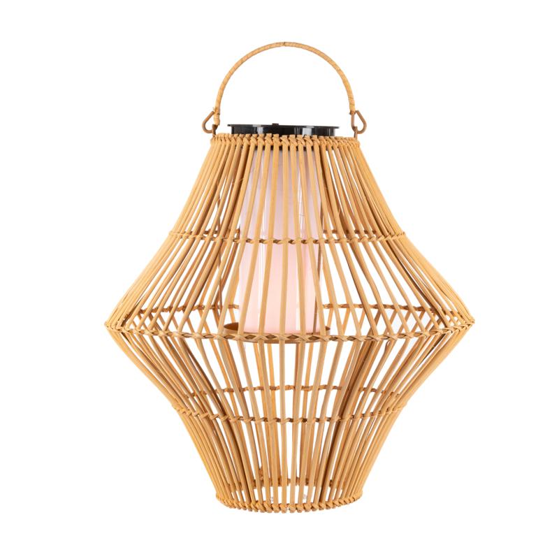 The Gerson Co. 13.8" Hanging Solar Flame Effect Bamboo Pendant Light