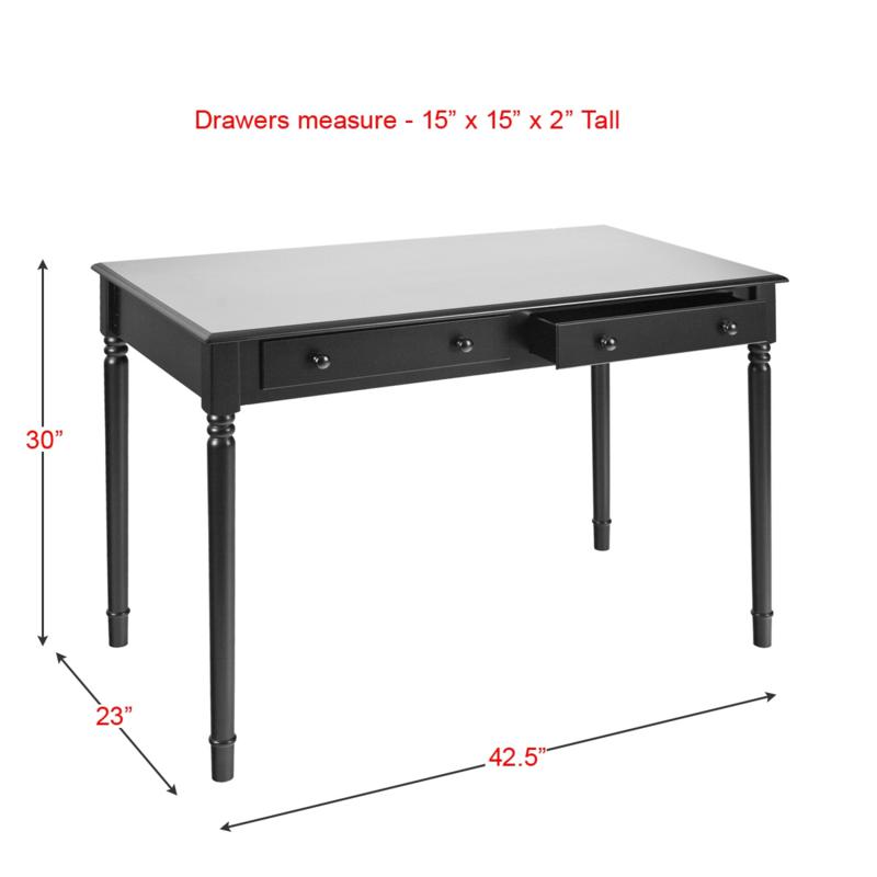 Two Drawer Writing Desk   Black