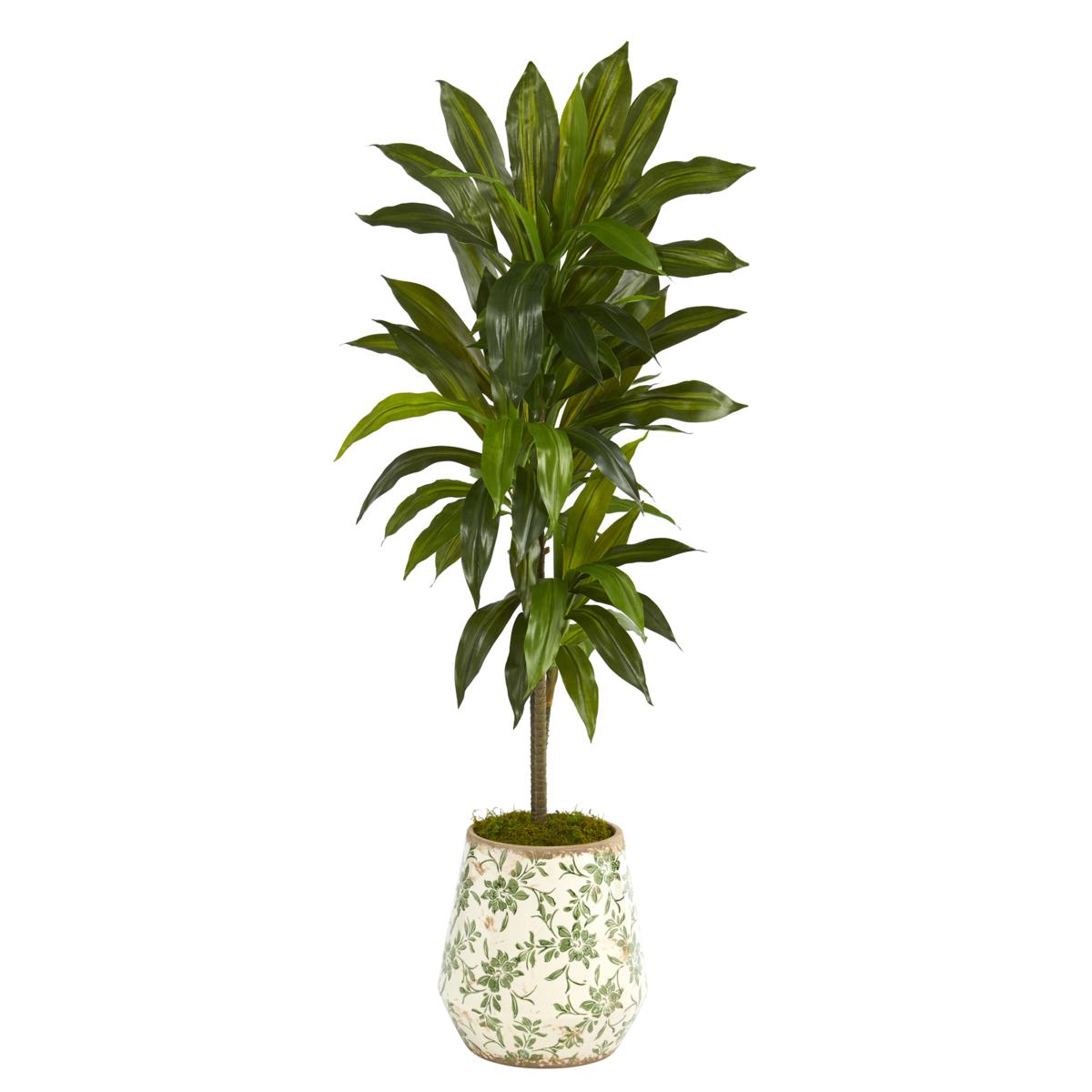 Nearly Natural 4’ Dracaena Artificial Plant Flower Planter Real Touch