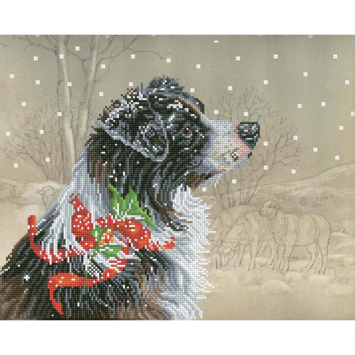 Diamond Dotz Diamond Embroidery Facet Art Kit 19x16 Christmas Collie