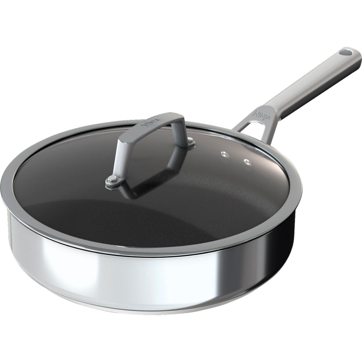 Ninja Foodi NeverStick Stainless 3Quart Sauté Pan with Glass Lid