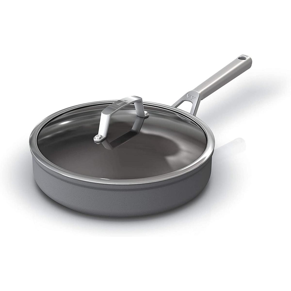 ninja-foodi-neverstick-premium-3-quart-frying-pan-with-glass-lid-gray