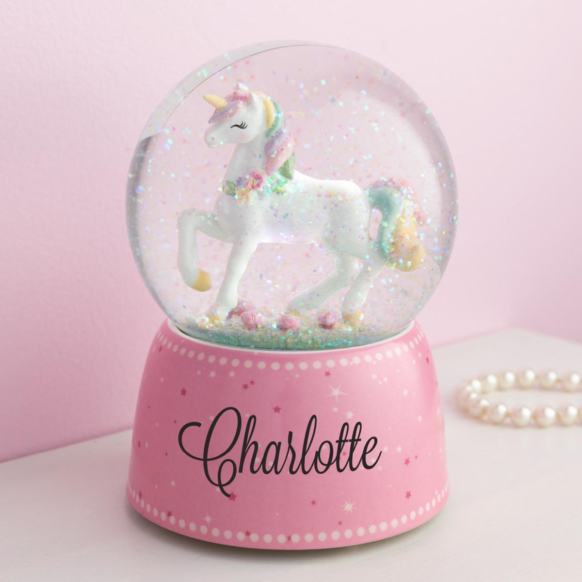 Personalized Pastel Unicorn LightUp Glitter Globe 20582717 HSN