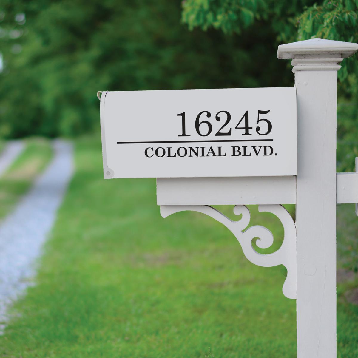 Personalized Lined Street Number White Vinyl Mailbox Decal - 20582740 | HSN