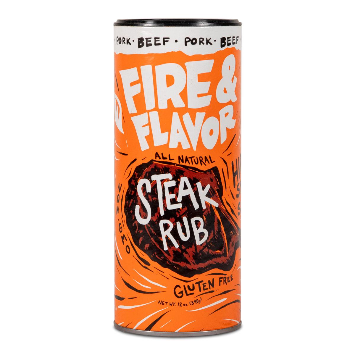 Fire & Flavor All Natural Steak Rub, 12oz 20637277 HSN