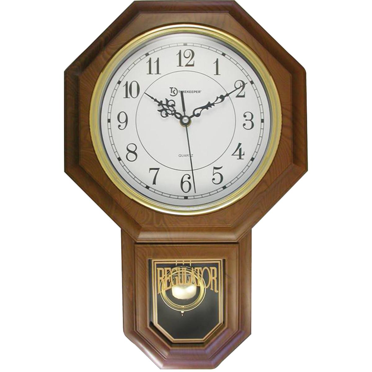 Timekeeper 180WAGM Essex 18.75 Modern Pendulum Wall Clock (Faux Wood