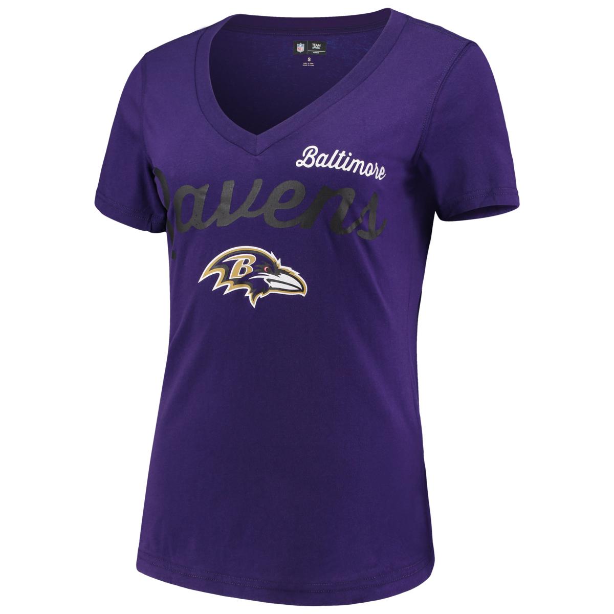 Officially Licensed NFL Women's Ravens Post Season V-Neck T-Shirt ...