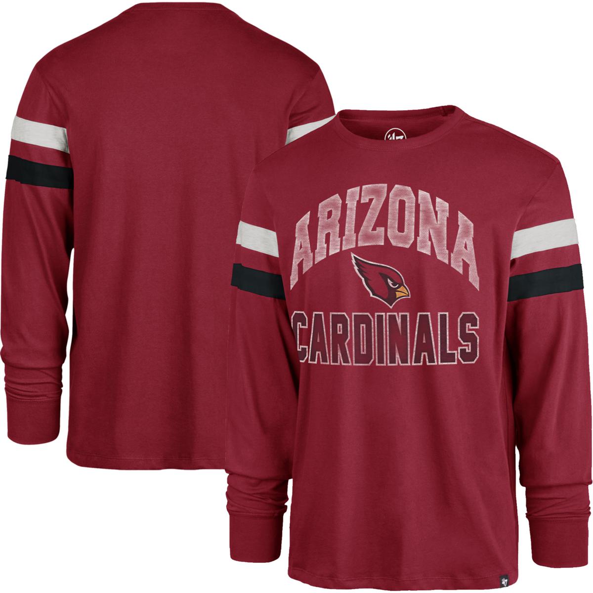 Men's '47 Cardinal Arizona Cardinals Irving Long Sleeve T-Shirt ...