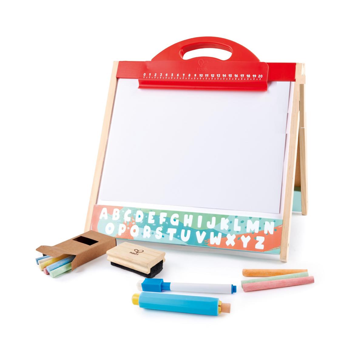 Tabletop DoubleSided Easel with Blackboard and Whiteboard
