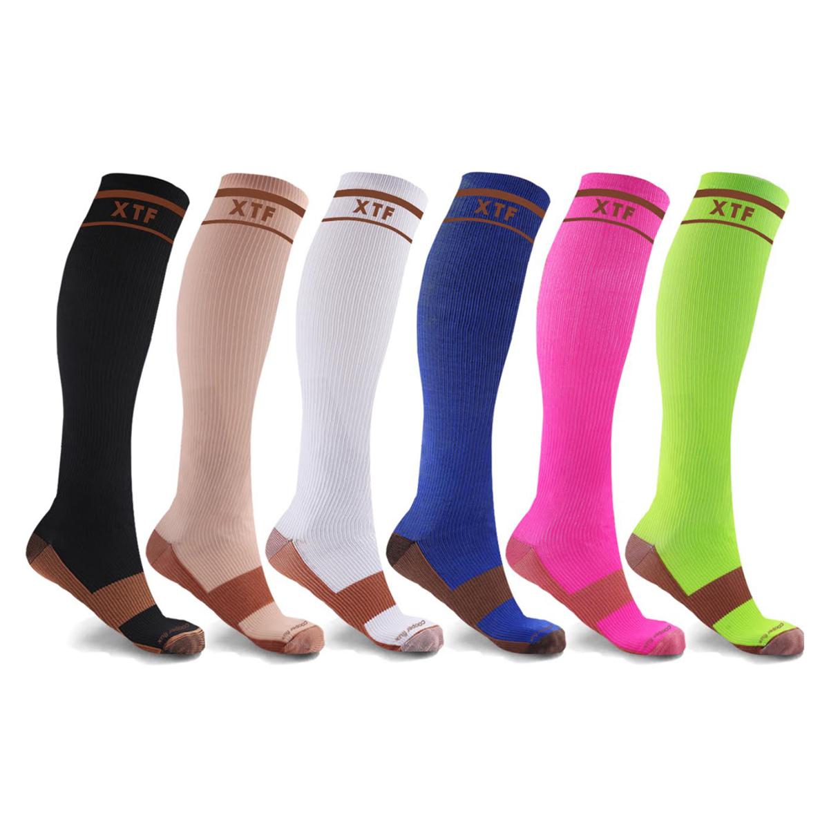 Extreme Fit 6pk Copper Infused Everyday KneeHigh Compression Socks