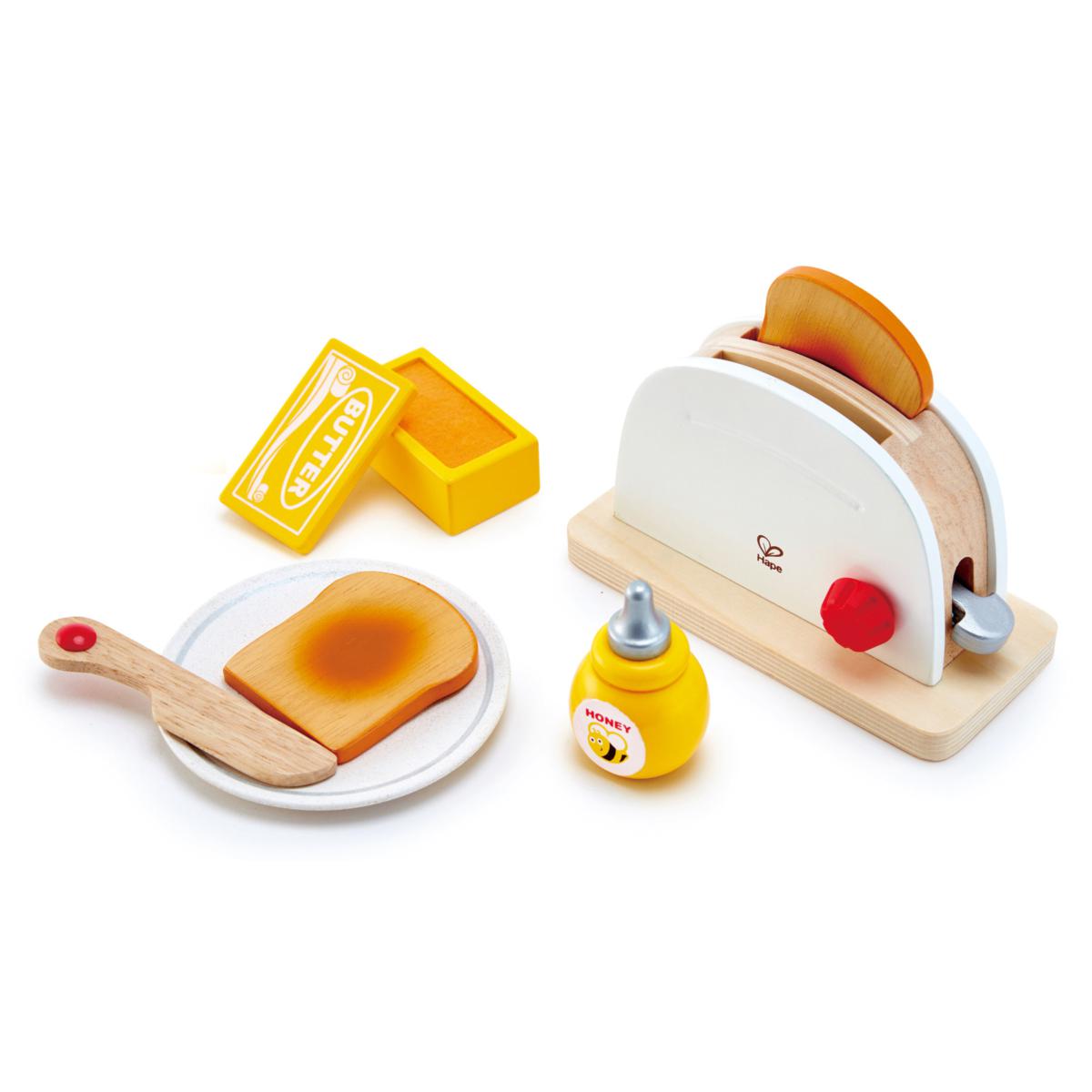 Hape PopUp Toaster Set 7 Piece Wooden Toy Kitchen Playset 23106813