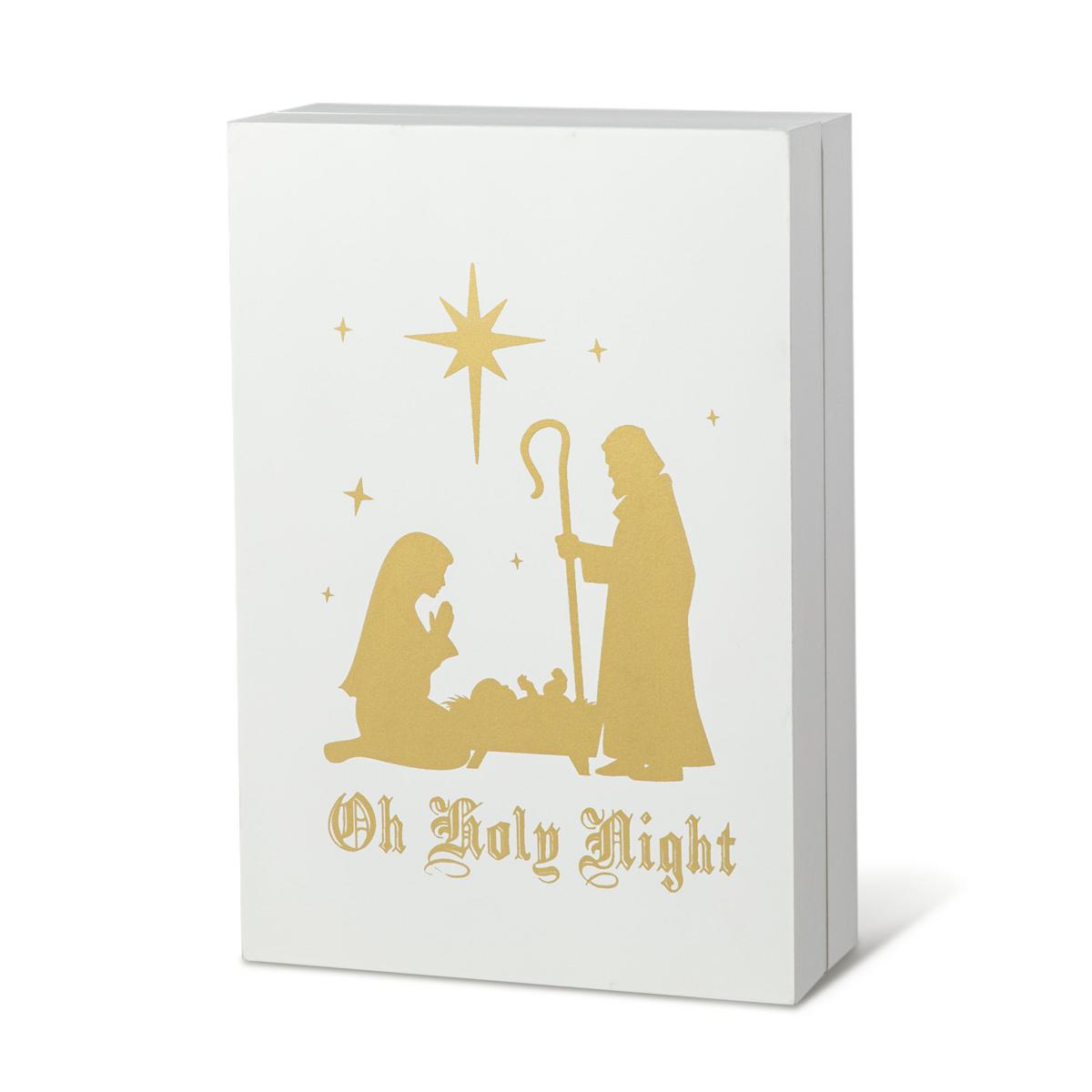 17" L Lighted Wooden Christmas Nativity Advent Calendar 23335338 HSN