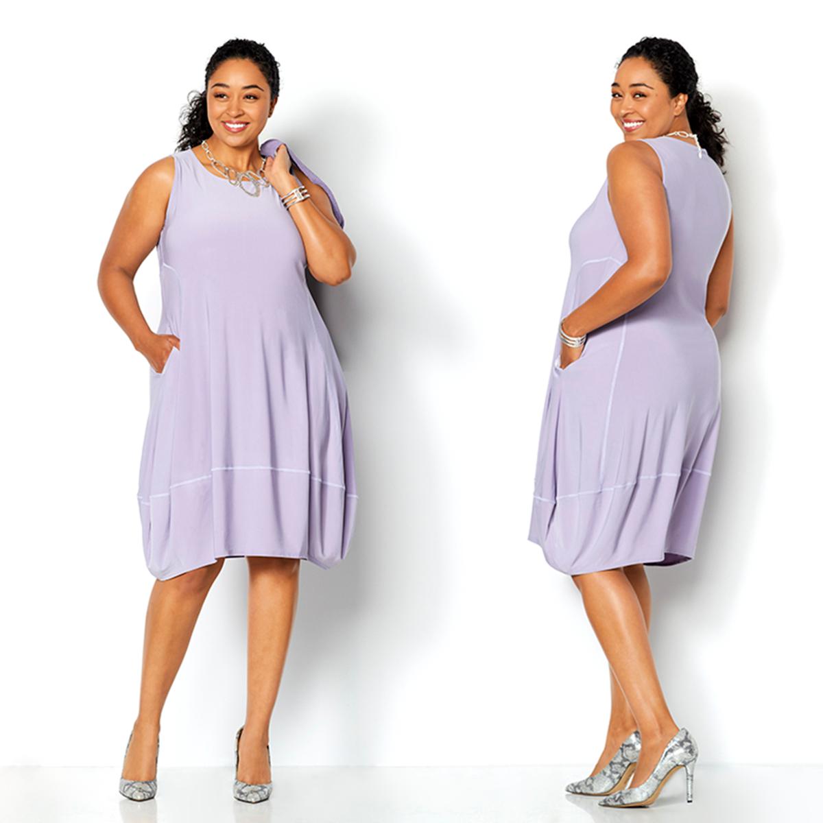 (HSN) MarlaWynne Matte Jersey Sleeveless Dress with Pockets