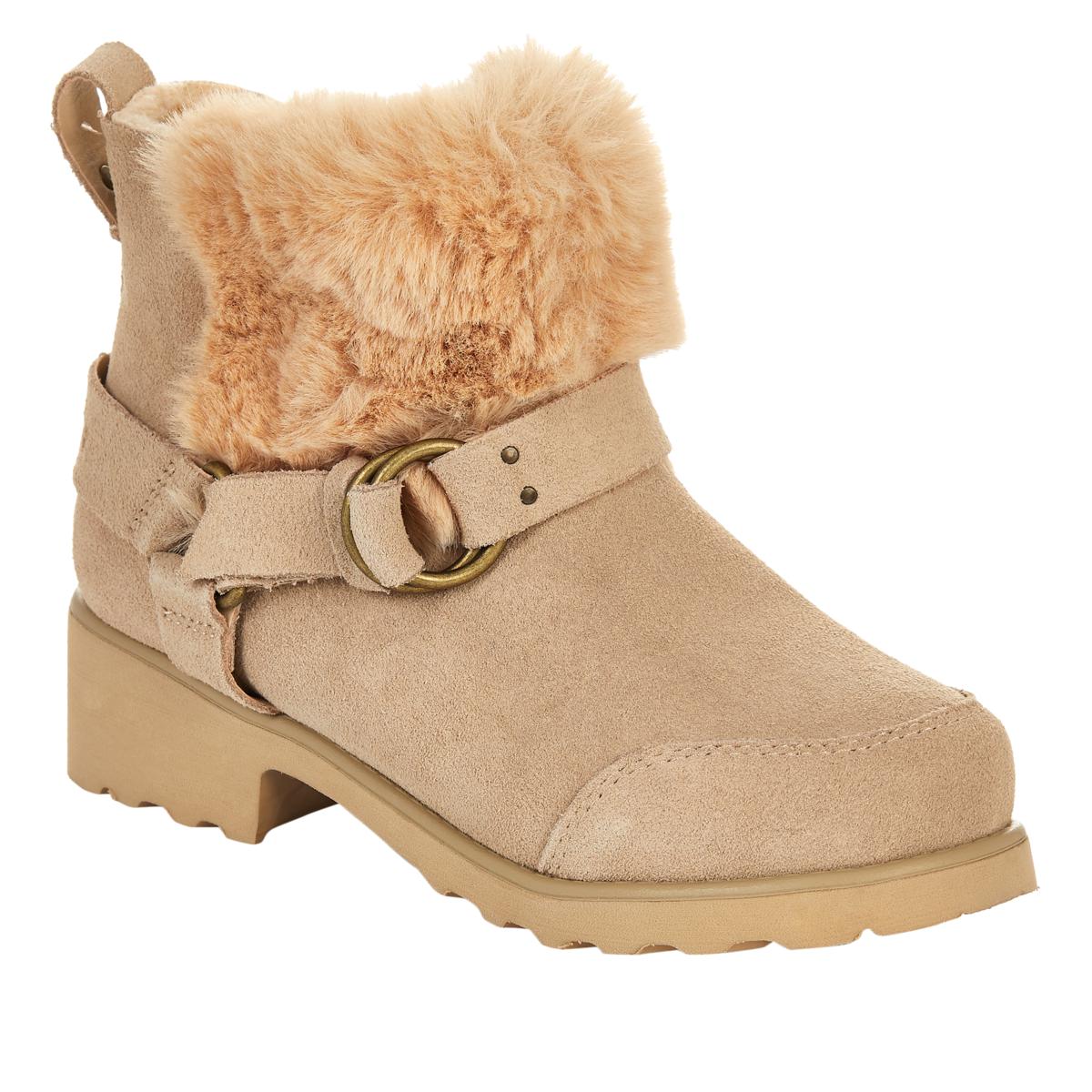 bearpaw roxy suede moto boot