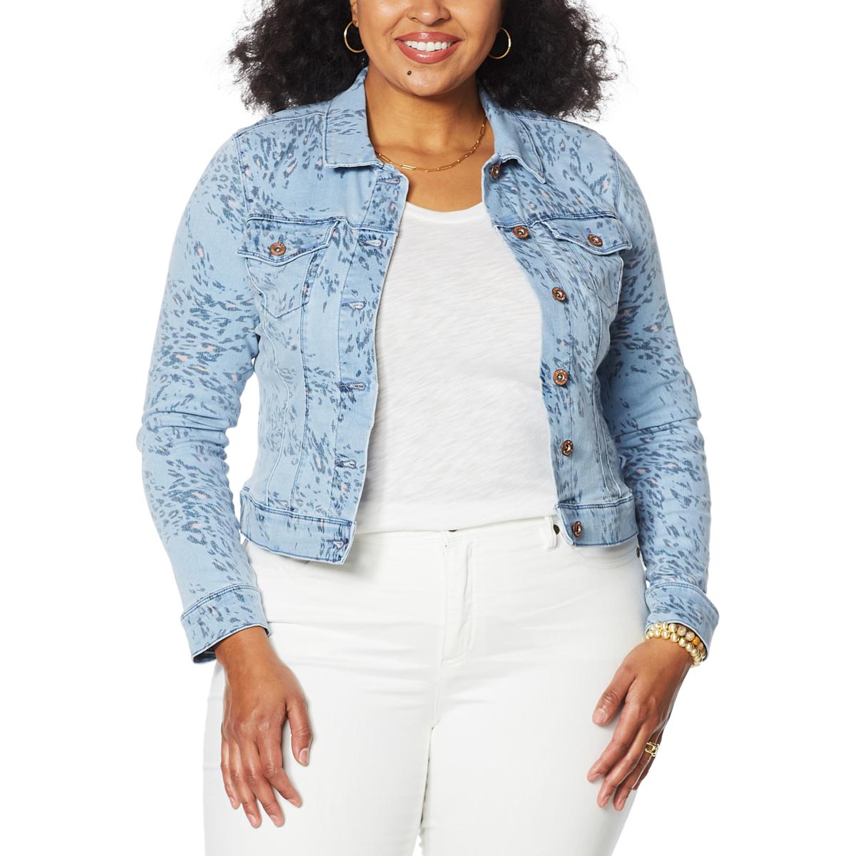 Jessica Simpson Peony Embroidered Denim Jacket - 9866159 | HSN