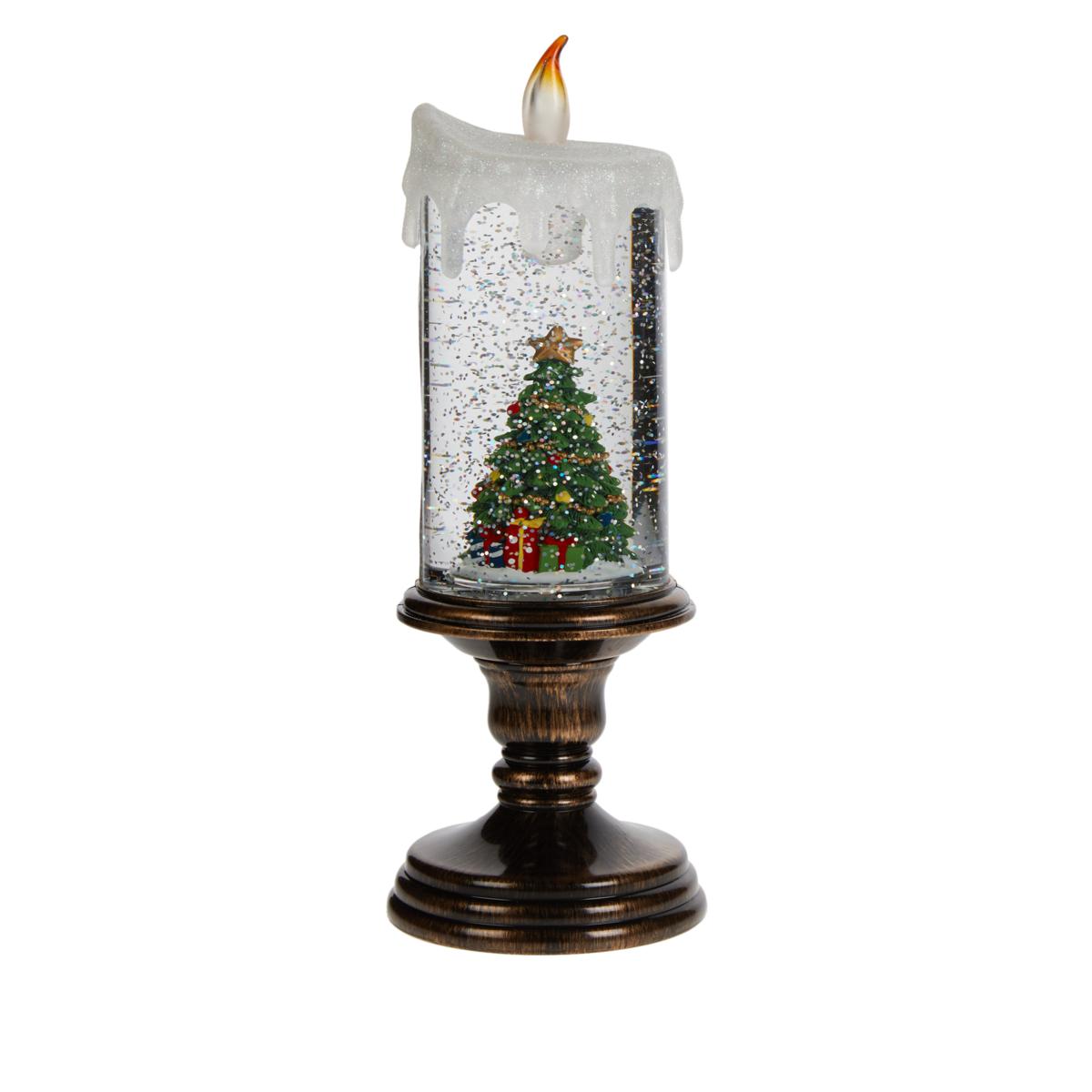Winter Lane Glitter Candle with Timer 9923229 HSN