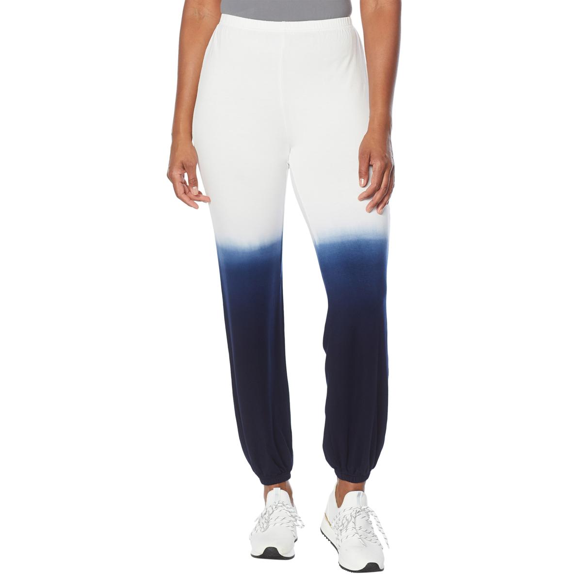 EZ by Nina Leonard Dip Dye Lounge Jogger Pant 9935542 HSN